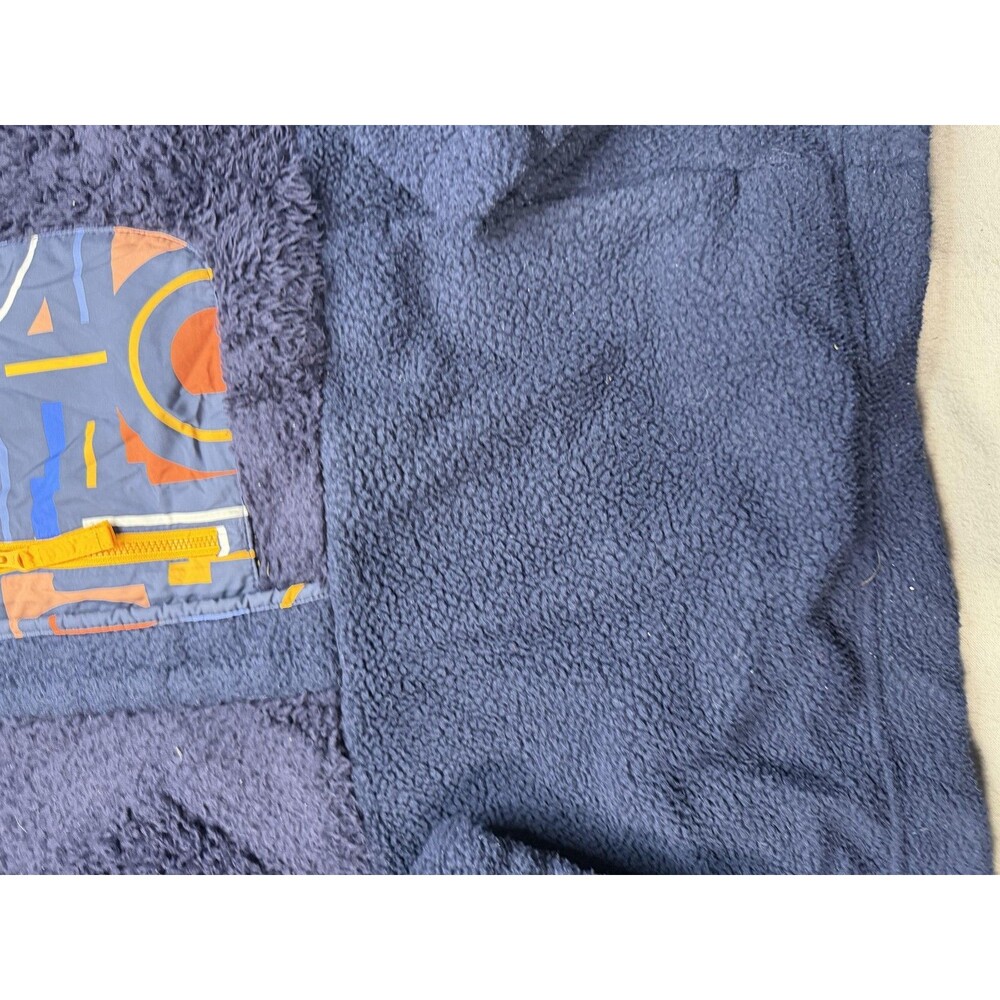 Columbia Jacket Boys Large Blue Fleece 1/4 Zip Geometric Pocket Pullover Outdoor - Picture 3 of 11